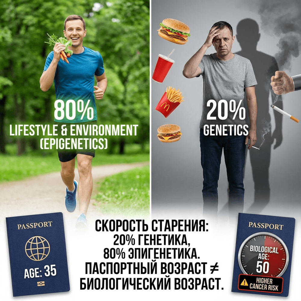 Старение клеток и рак: как биологический возраст влияет на риски онкологии