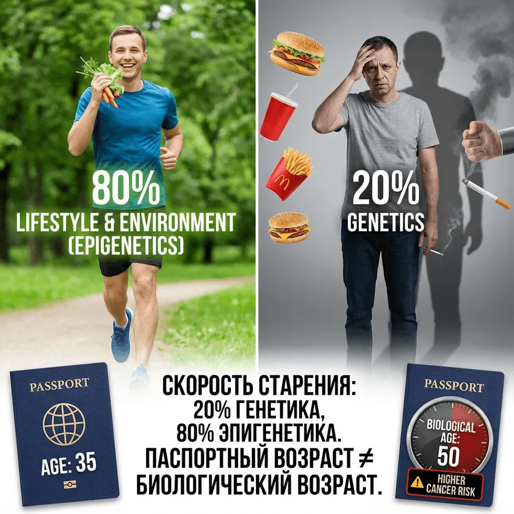 Старение клеток и рак: как биологический возраст влияет на риски онкологии